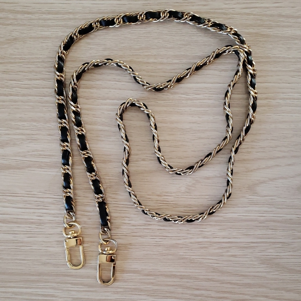 Elegant Black and Gold Bag Chain Strap